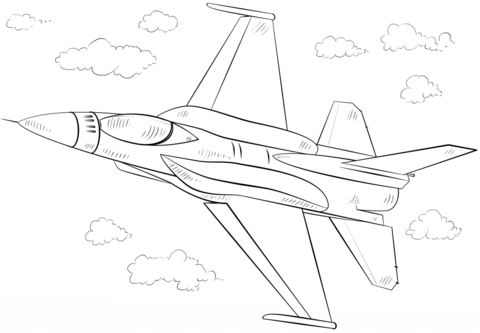 F 16 Fighting Falcon Fighter Coloring Page